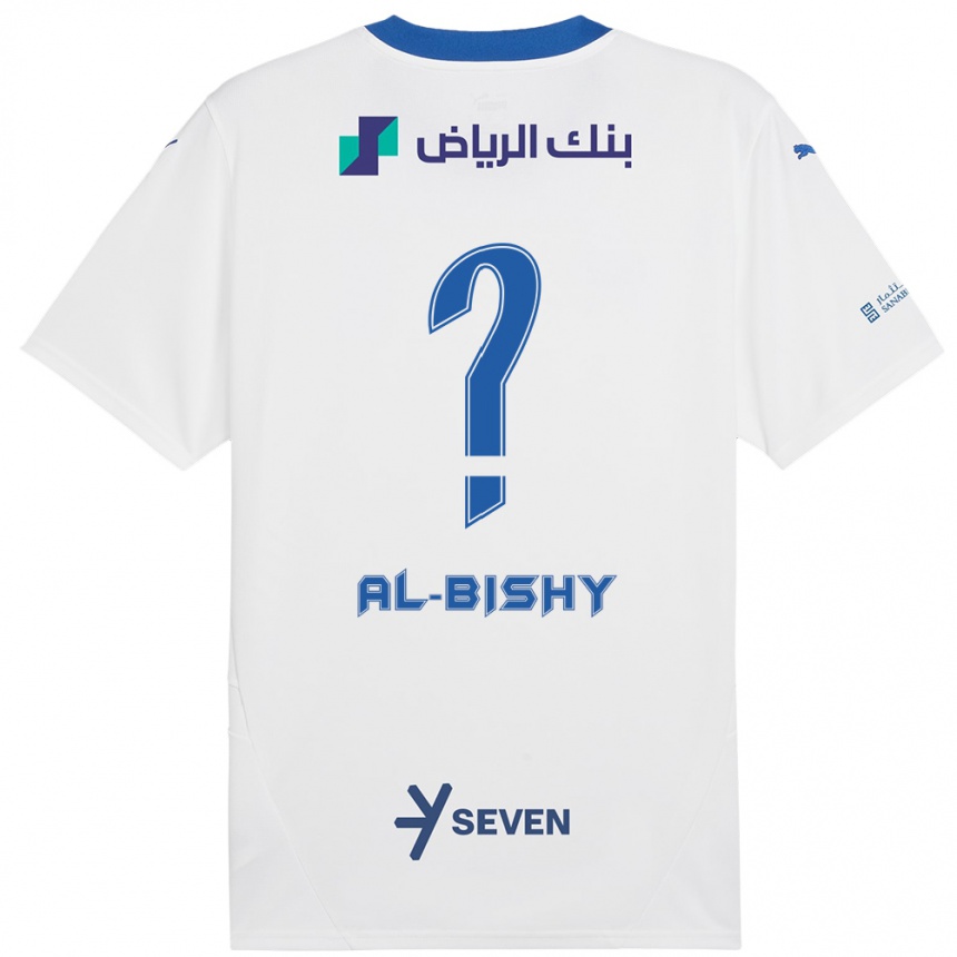 Hombre Fútbol Camiseta Bder Abdulaziz Al-Bishy #0 Blanco Azul 2ª Equipación 2024/25 Perú