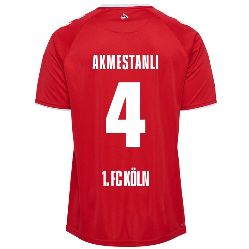 Hombre Fútbol Camiseta Teoman Akmestanli #4 Rojo Blanco 2ª Equipación 2024/25 Perú