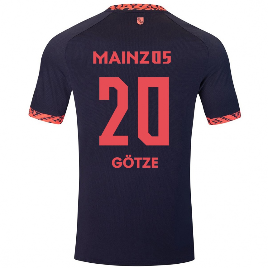 Hombre Fútbol Camiseta Justus Götze #20 Azul Coral Rojo 2ª Equipación 2024/25 Perú