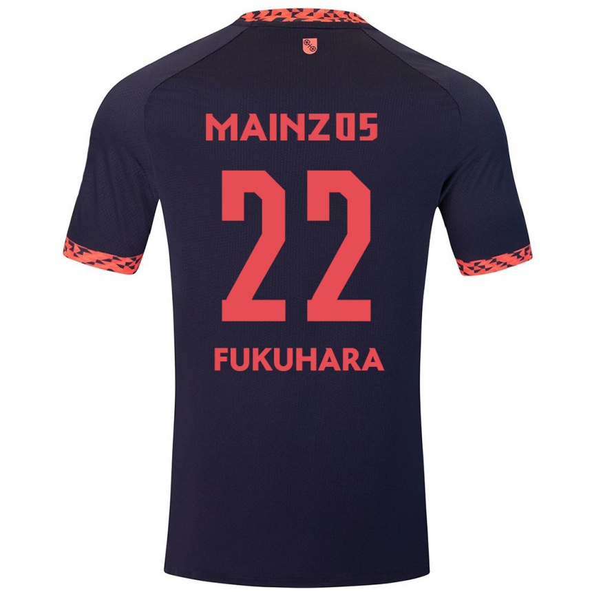 Hombre Fútbol Camiseta Yuuka Fukuhara #22 Azul Coral Rojo 2ª Equipación 2024/25 Perú