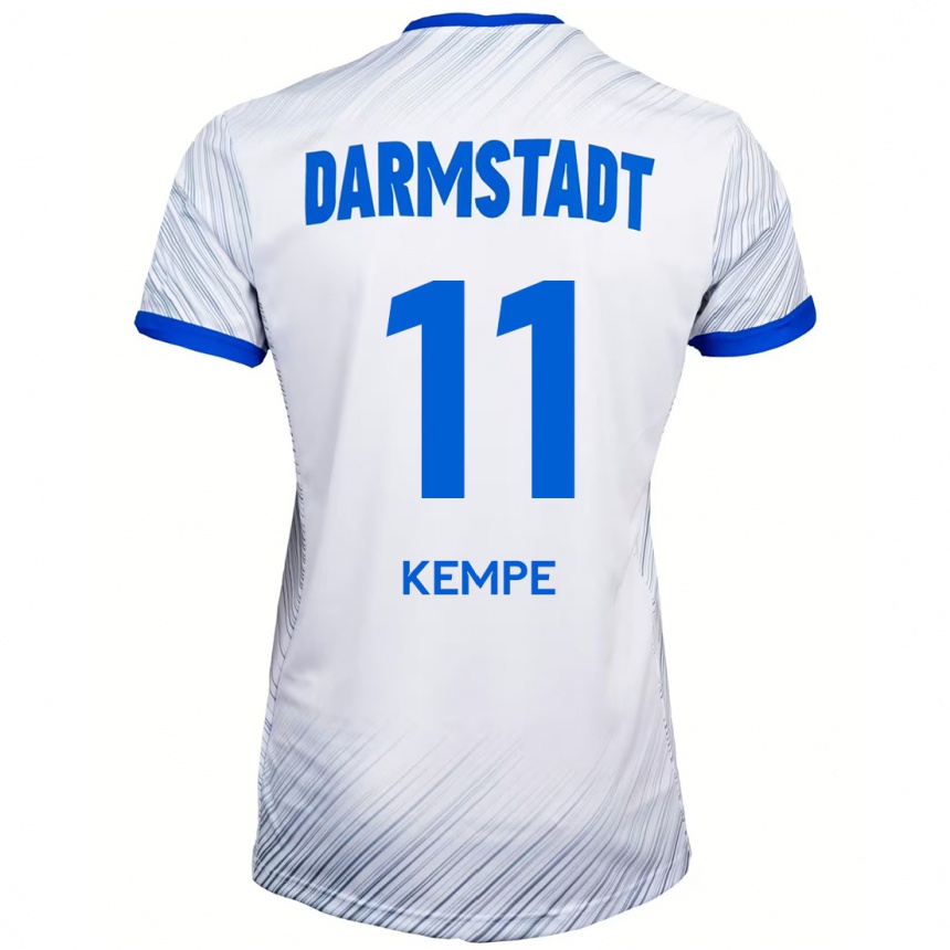 Hombre Fútbol Camiseta Tobias Kempe #11 Blanco Azul 2ª Equipación 2024/25 Perú