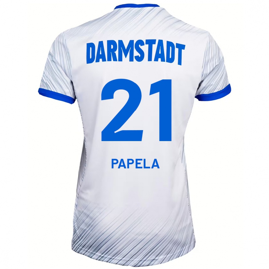 Hombre Fútbol Camiseta Merveille Papela #21 Blanco Azul 2ª Equipación 2024/25 Perú