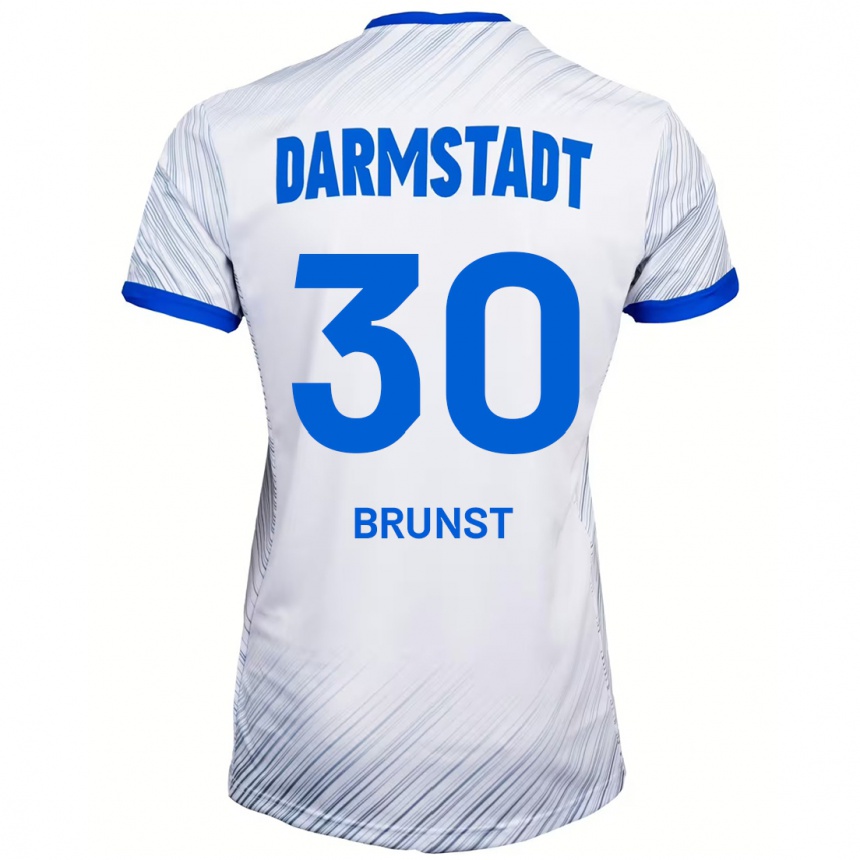 Hombre Fútbol Camiseta Alexander Brunst #30 Blanco Azul 2ª Equipación 2024/25 Perú