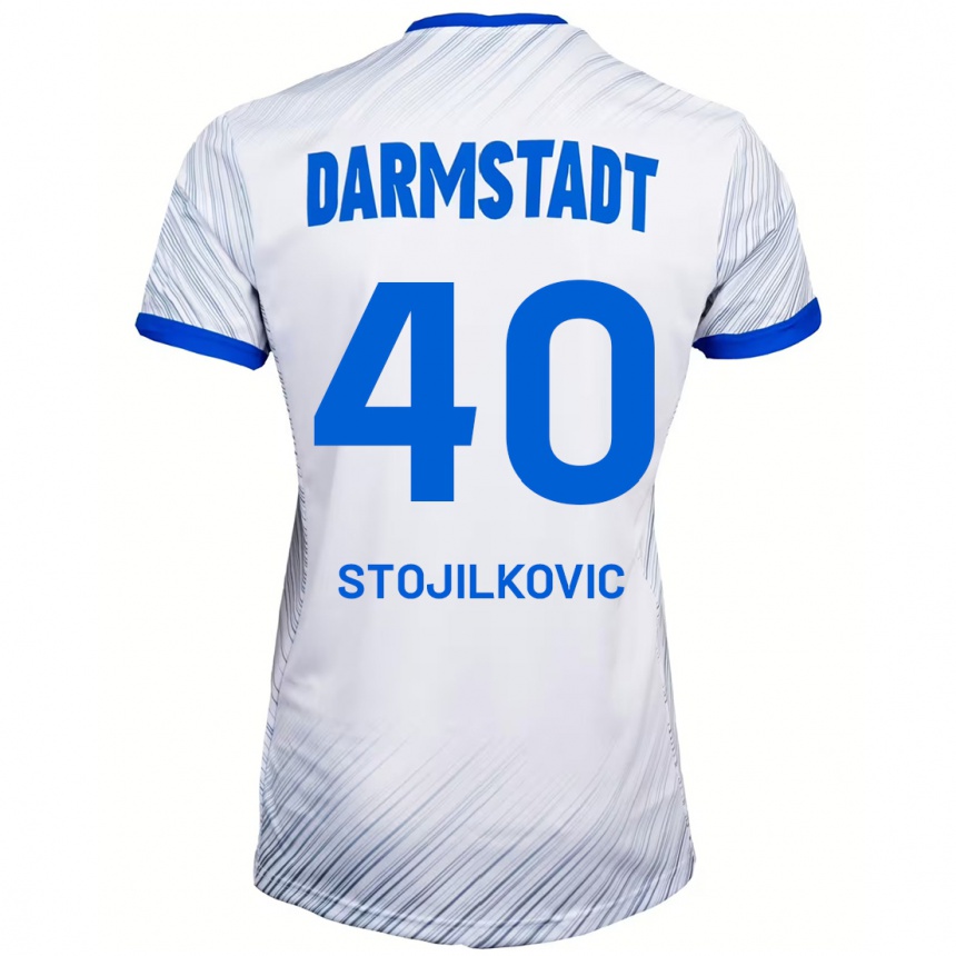 Hombre Fútbol Camiseta Filip Stojilkovic #40 Blanco Azul 2ª Equipación 2024/25 Perú