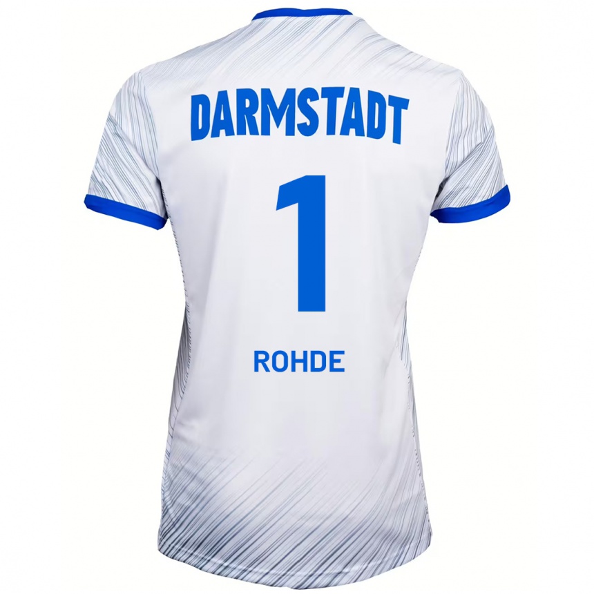 Hombre Fútbol Camiseta Til Rohde #1 Blanco Azul 2ª Equipación 2024/25 Perú