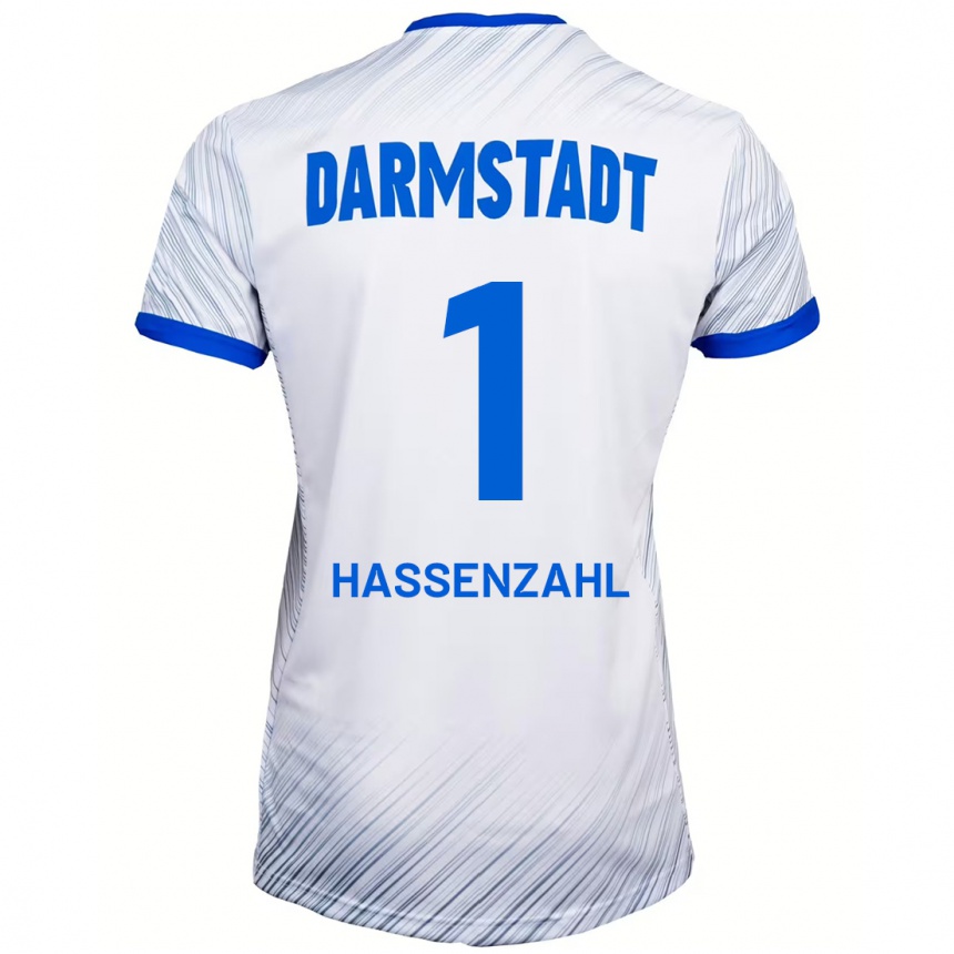 Hombre Fútbol Camiseta Leon Hassenzahl #1 Blanco Azul 2ª Equipación 2024/25 Perú