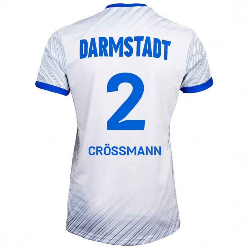 Hombre Fútbol Camiseta Elias Crößmann #2 Blanco Azul 2ª Equipación 2024/25 Perú