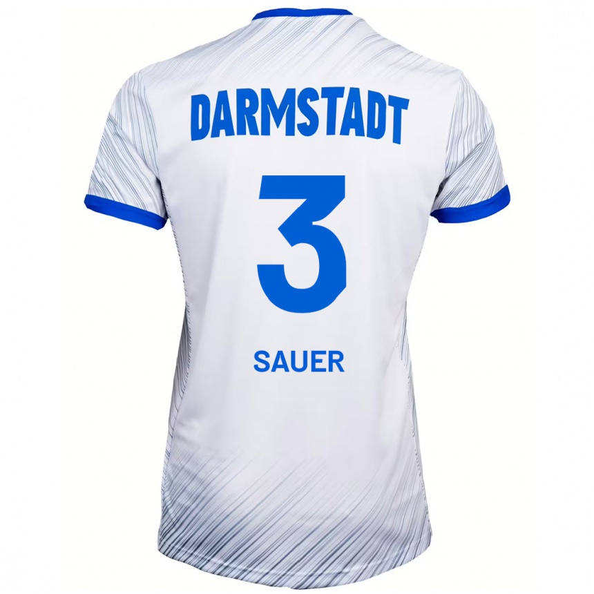 Hombre Fútbol Camiseta Nick Sauer #3 Blanco Azul 2ª Equipación 2024/25 Perú