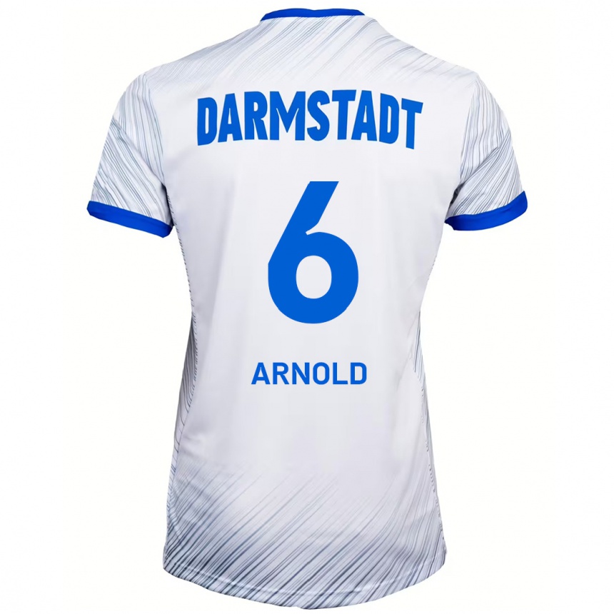 Hombre Fútbol Camiseta Tim Arnold #6 Blanco Azul 2ª Equipación 2024/25 Perú