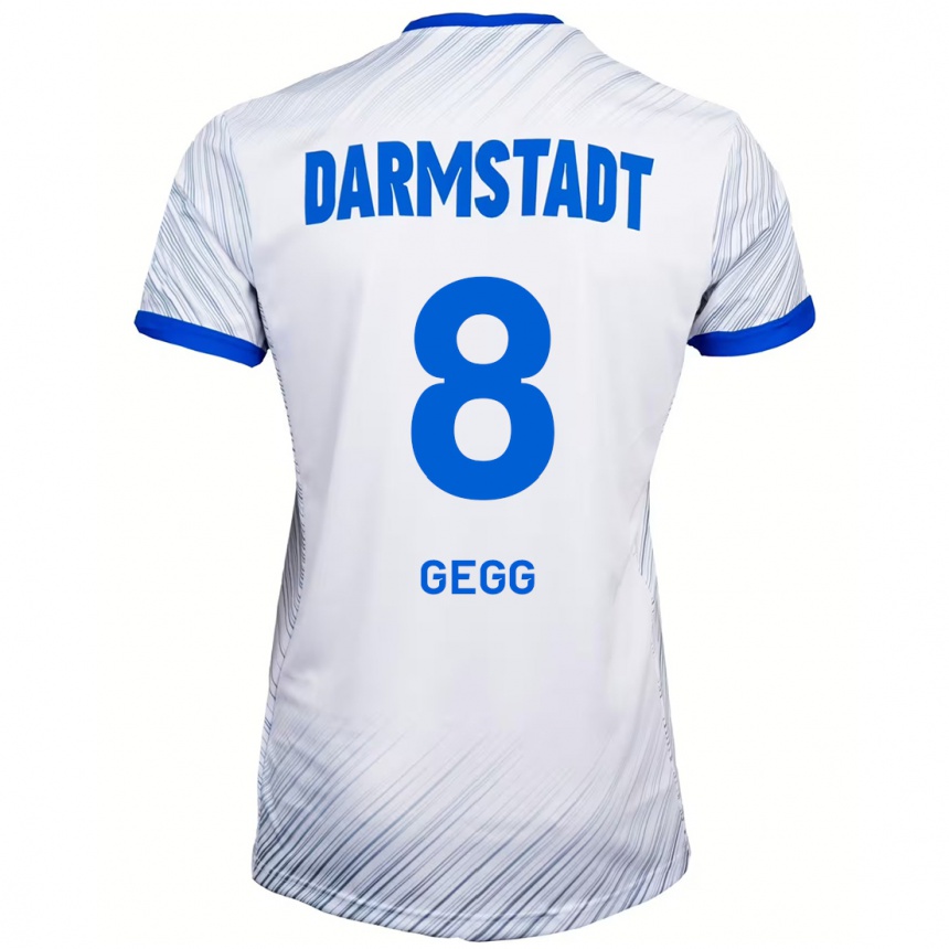 Hombre Fútbol Camiseta Samir Gegg #8 Blanco Azul 2ª Equipación 2024/25 Perú