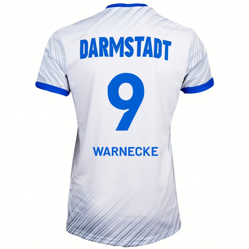 Hombre Fútbol Camiseta Ben Warnecke #9 Blanco Azul 2ª Equipación 2024/25 Perú