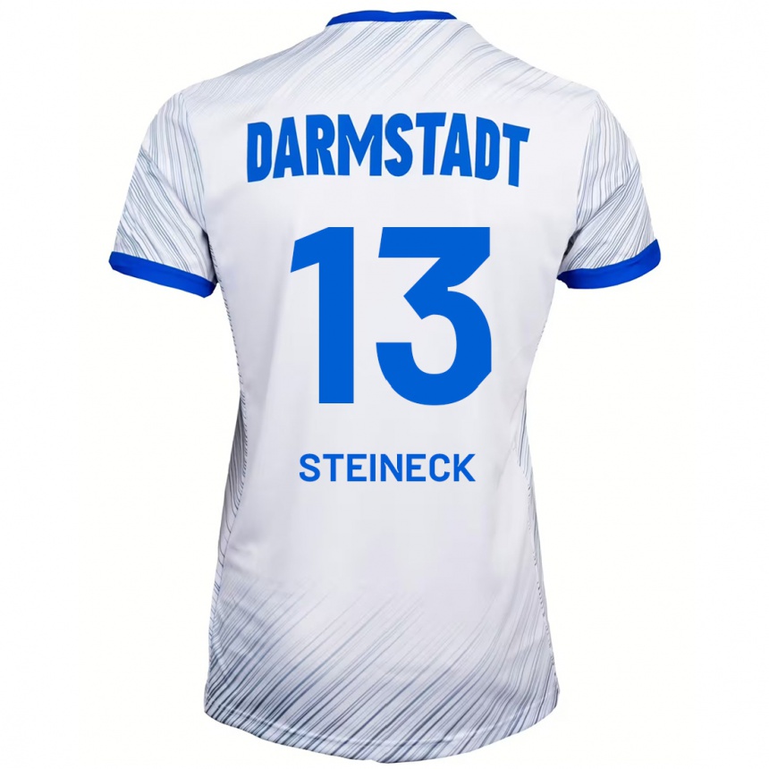 Hombre Fútbol Camiseta Tom Steineck #13 Blanco Azul 2ª Equipación 2024/25 Perú