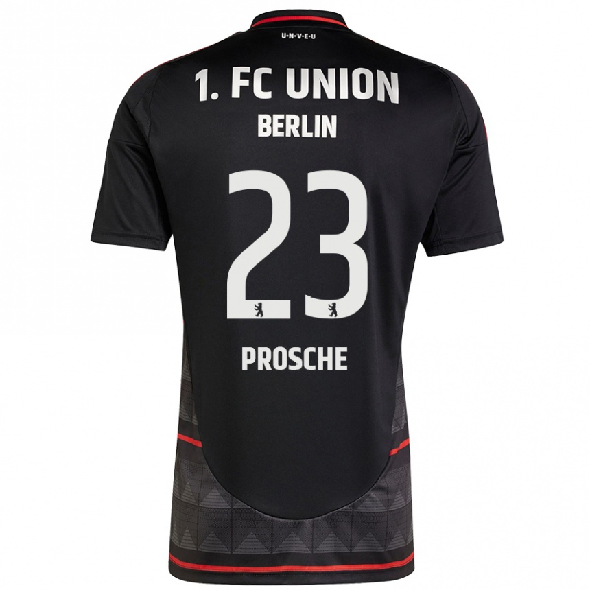 Hombre Fútbol Camiseta Leon Prosche #23 Negro 2ª Equipación 2024/25 Perú