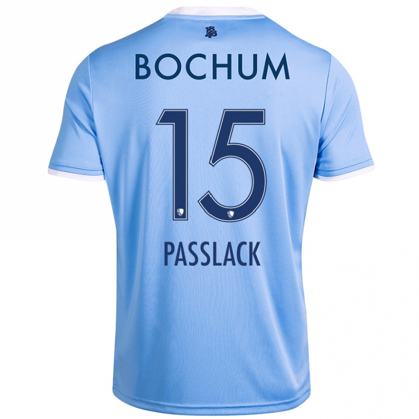 Hombre Fútbol Camiseta Felix Passlack #15 Azul Cielo 2ª Equipación 2024/25 Perú