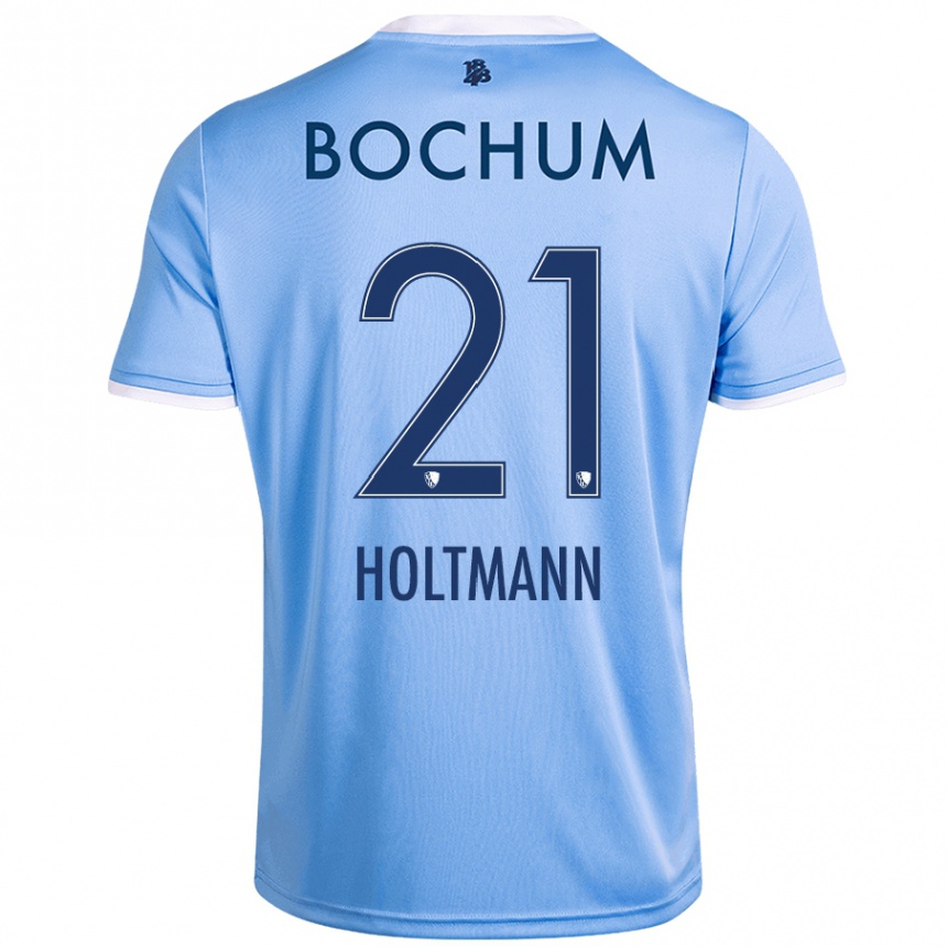 Hombre Fútbol Camiseta Gerrit Holtmann #21 Azul Cielo 2ª Equipación 2024/25 Perú