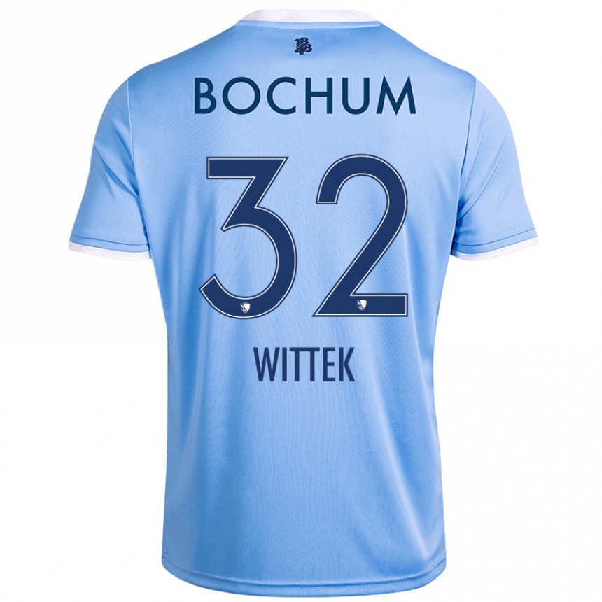 Hombre Fútbol Camiseta Maximilian Wittek #32 Azul Cielo 2ª Equipación 2024/25 Perú