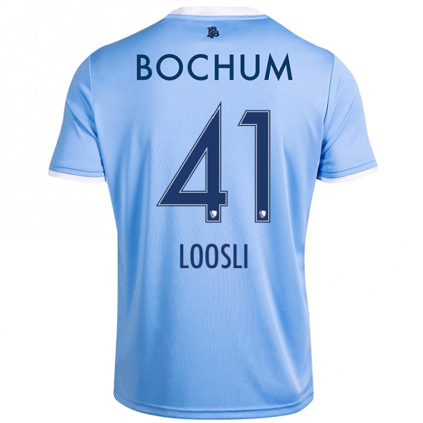 Hombre Fútbol Camiseta Noah Loosli #41 Azul Cielo 2ª Equipación 2024/25 Perú