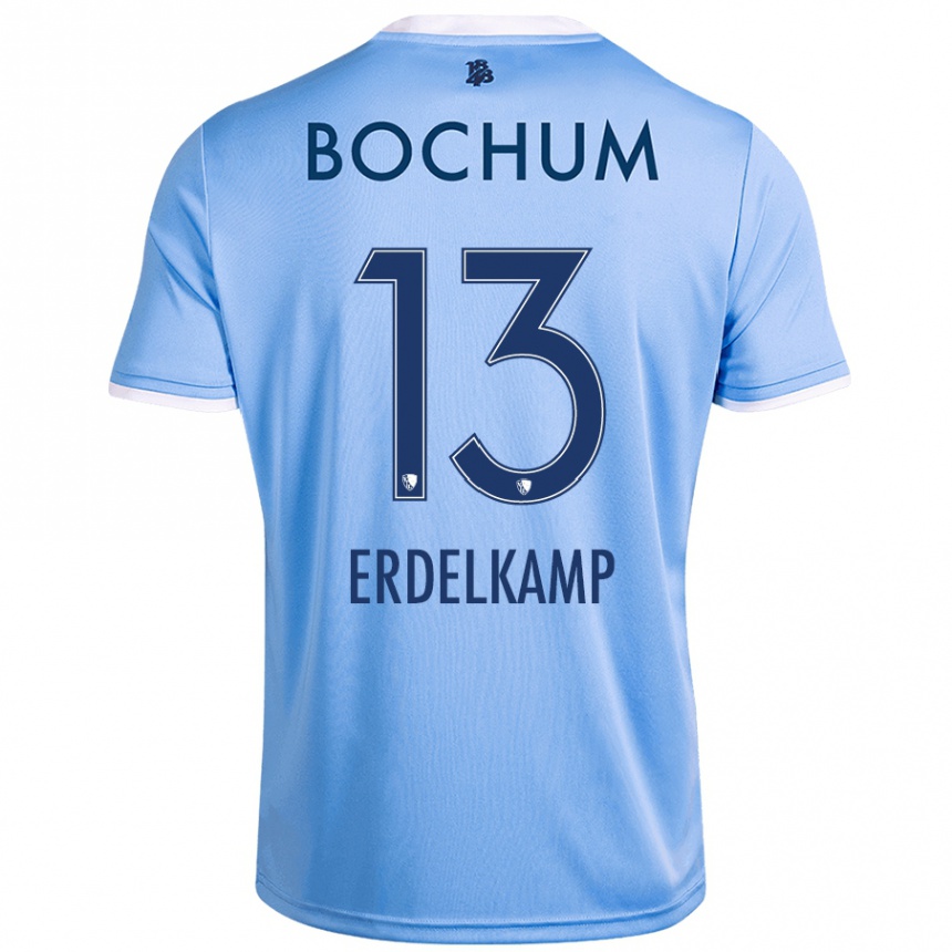 Hombre Fútbol Camiseta Luca Erdelkamp #13 Azul Cielo 2ª Equipación 2024/25 Perú