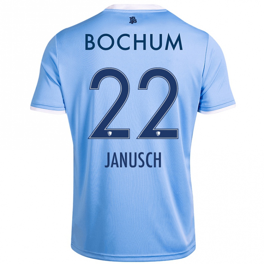 Hombre Fútbol Camiseta Thees Janusch #22 Azul Cielo 2ª Equipación 2024/25 Perú