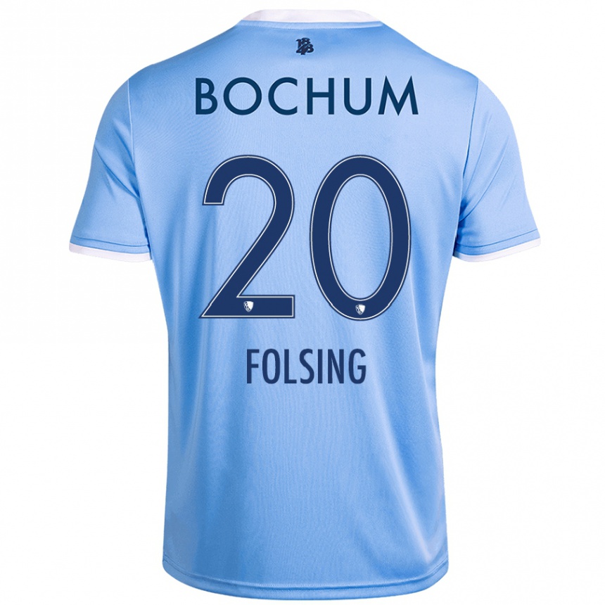 Hombre Fútbol Camiseta Amelie Fölsing #20 Azul Cielo 2ª Equipación 2024/25 Perú