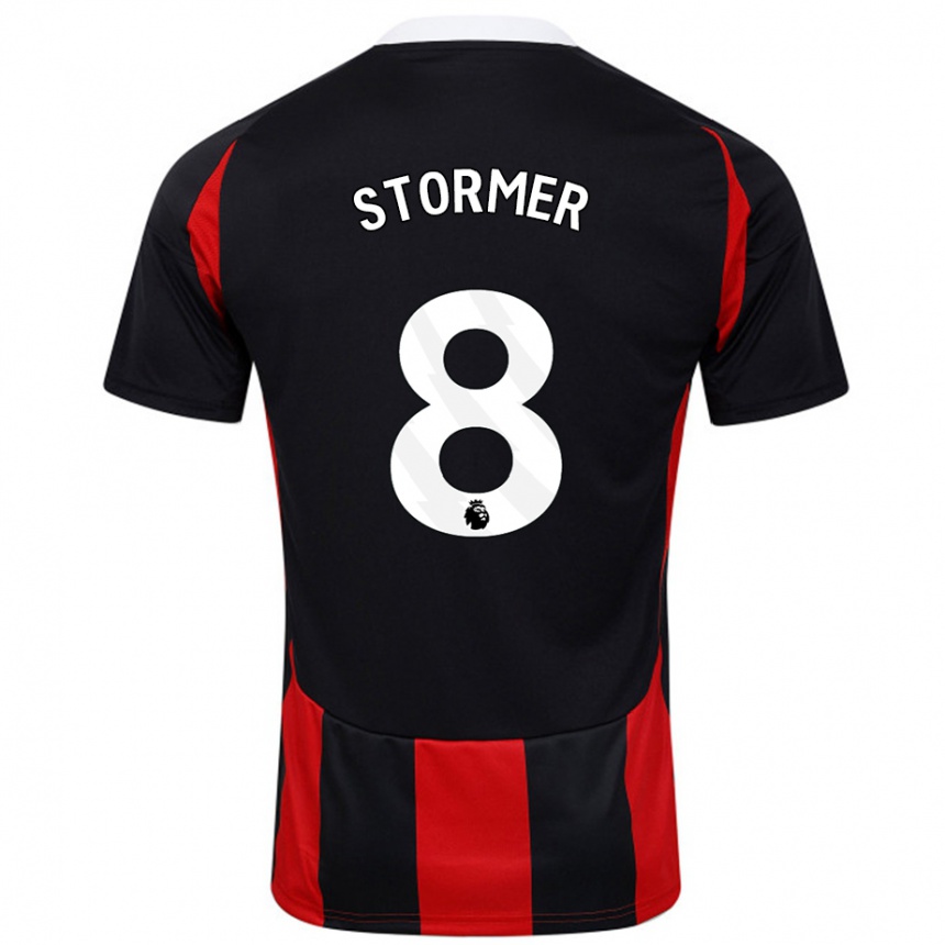 Hombre Fútbol Camiseta Becky Stormer #8 Negro Rojo 2ª Equipación 2024/25 Perú