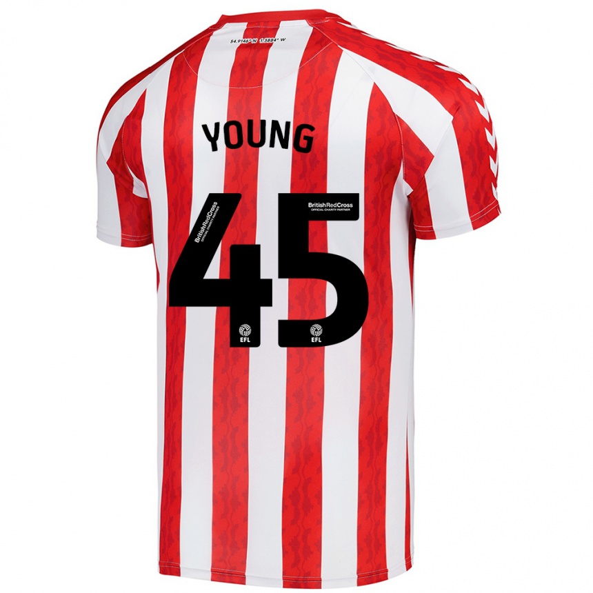 Mujer Fútbol Camiseta Matthew Young #45 Rojo Blanco 1ª Equipación 2024/25 Perú