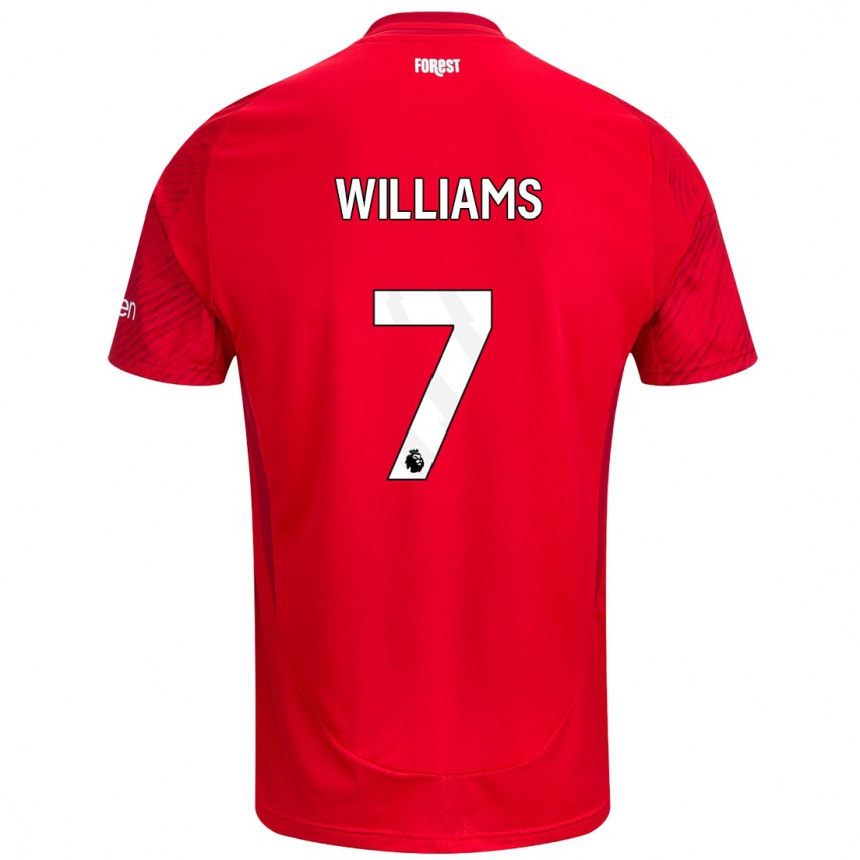 Mujer Fútbol Camiseta Neco Williams #7 Rojo Blanco 1ª Equipación 2024/25 Perú