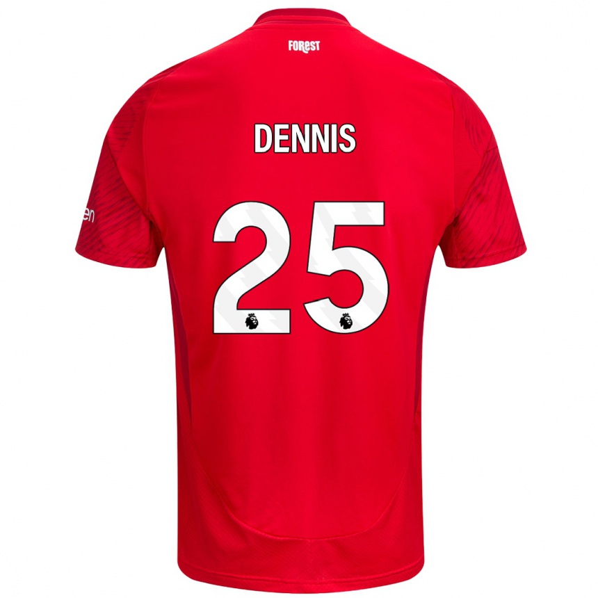 Mujer Fútbol Camiseta Emmanuel Dennis #25 Rojo Blanco 1ª Equipación 2024/25 Perú