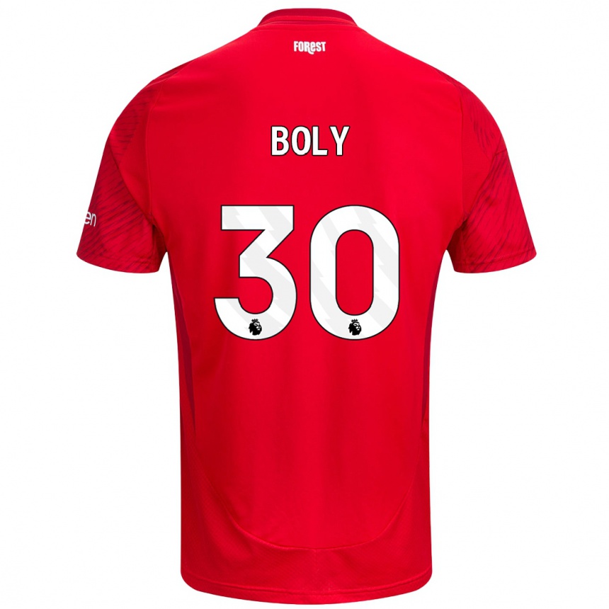 Mujer Fútbol Camiseta Willy Boly #30 Rojo Blanco 1ª Equipación 2024/25 Perú