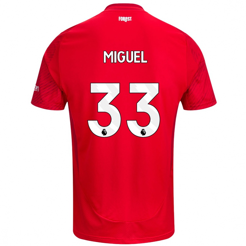 Mujer Fútbol Camiseta Carlos Miguel #33 Rojo Blanco 1ª Equipación 2024/25 Perú