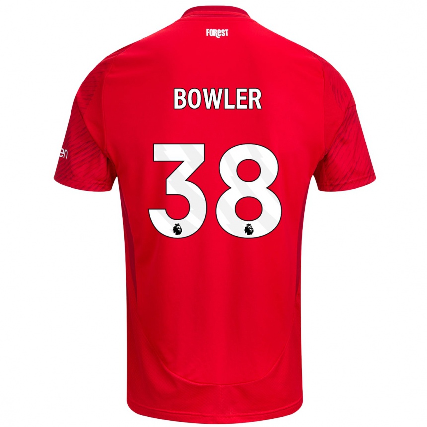 Mujer Fútbol Camiseta Josh Bowler #38 Rojo Blanco 1ª Equipación 2024/25 Perú