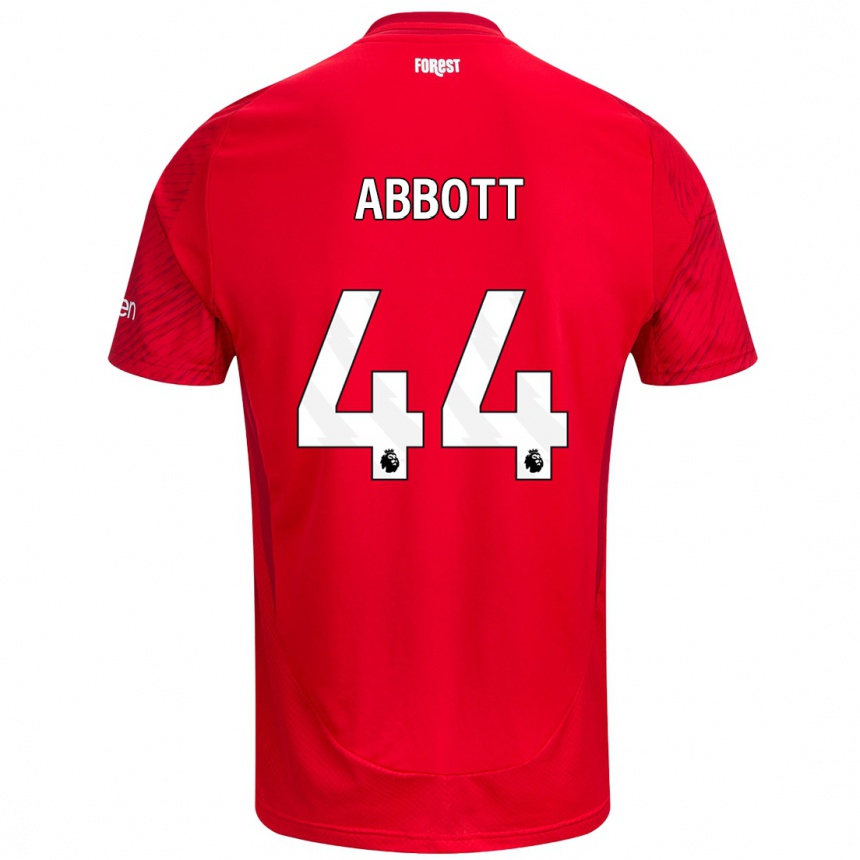 Mujer Fútbol Camiseta Zach Abbott #44 Rojo Blanco 1ª Equipación 2024/25 Perú