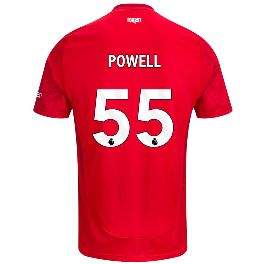 Mujer Fútbol Camiseta Josh Powell #55 Rojo Blanco 1ª Equipación 2024/25 Perú