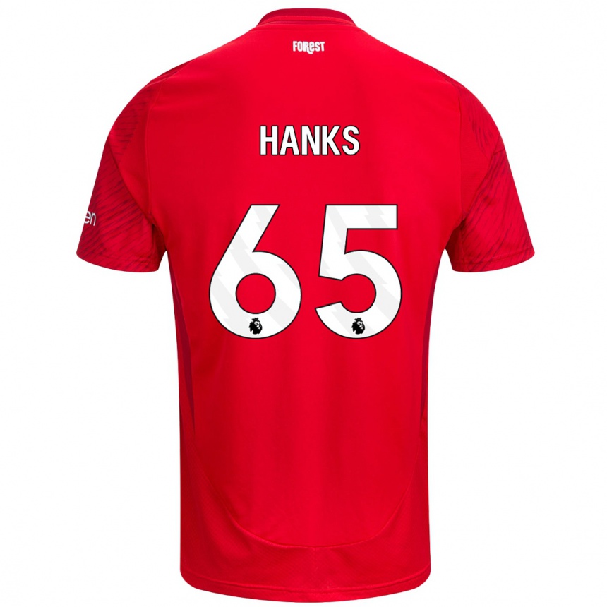 Mujer Fútbol Camiseta Justin Hanks #65 Rojo Blanco 1ª Equipación 2024/25 Perú