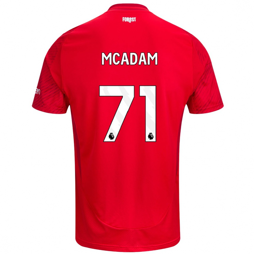 Mujer Fútbol Camiseta Kyle Mcadam #71 Rojo Blanco 1ª Equipación 2024/25 Perú