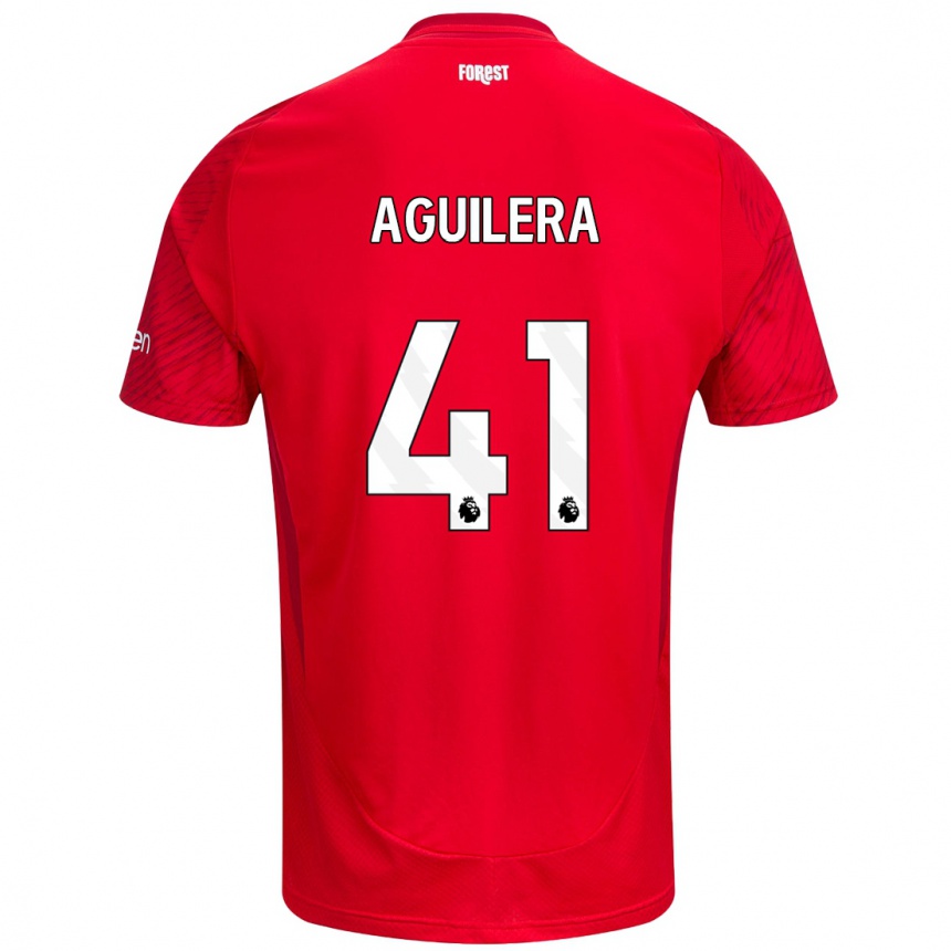 Mujer Fútbol Camiseta Brandon Aguilera #41 Rojo Blanco 1ª Equipación 2024/25 Perú