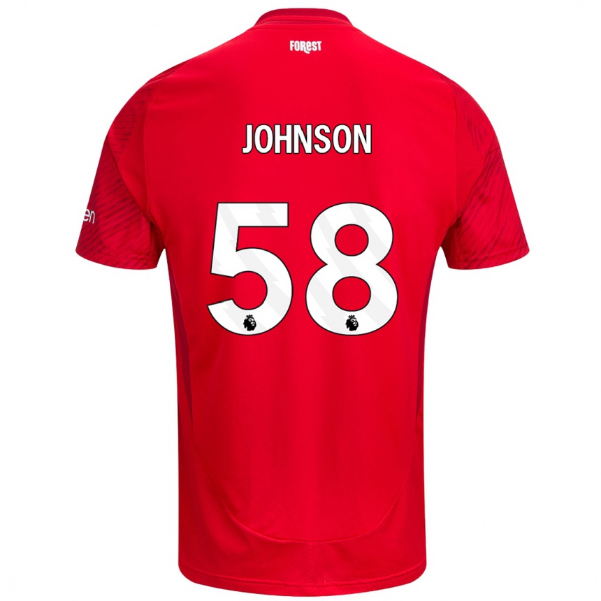 Mujer Fútbol Camiseta Pharrell Johnson #58 Rojo Blanco 1ª Equipación 2024/25 Perú