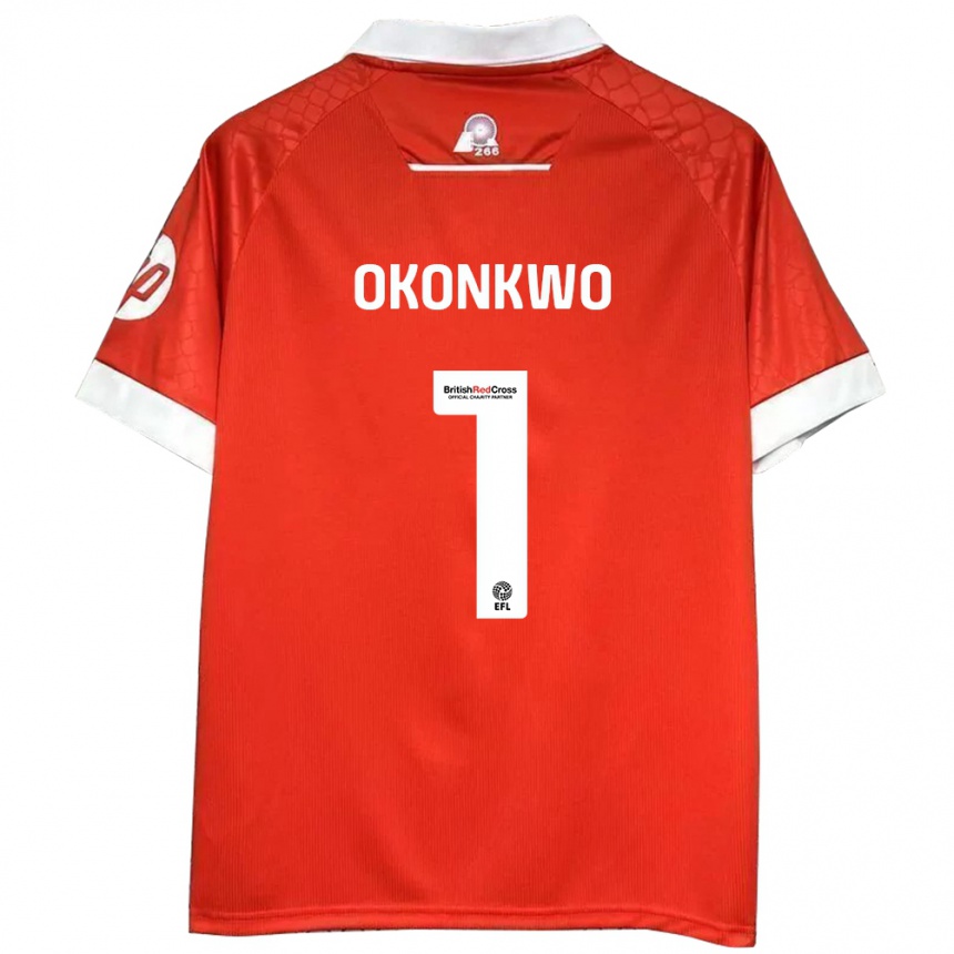 Mujer Fútbol Camiseta Arthur Okonkwo #1 Rojo Blanco 1ª Equipación 2024/25 Perú