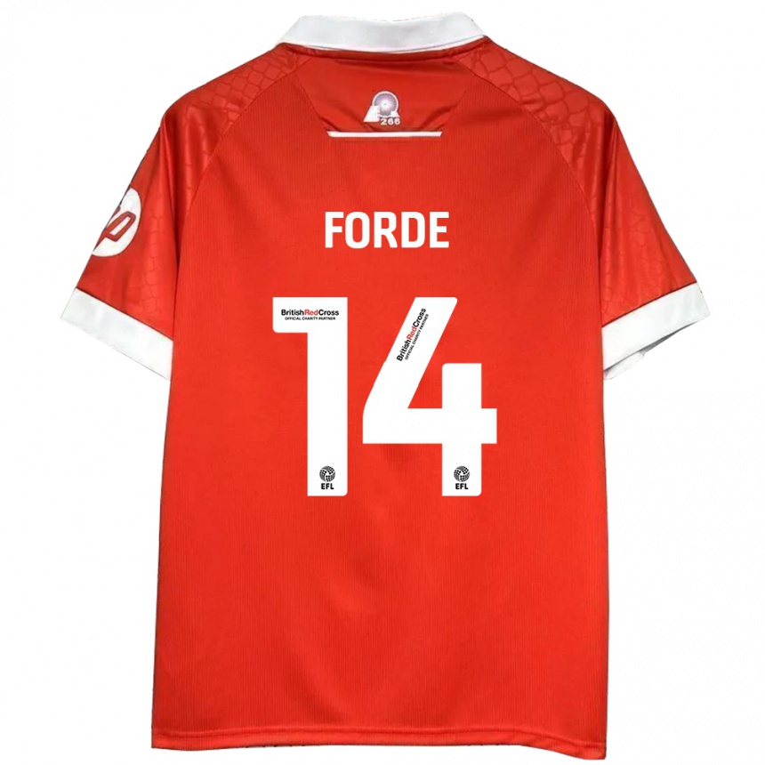 Mujer Fútbol Camiseta Anthony Forde #14 Rojo Blanco 1ª Equipación 2024/25 Perú