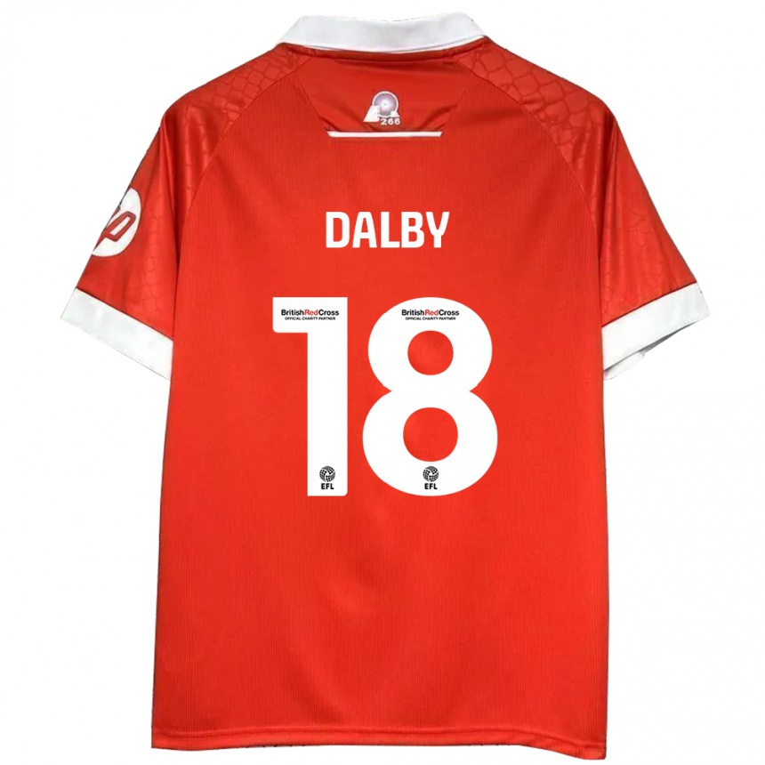 Mujer Fútbol Camiseta Sam Dalby #18 Rojo Blanco 1ª Equipación 2024/25 Perú