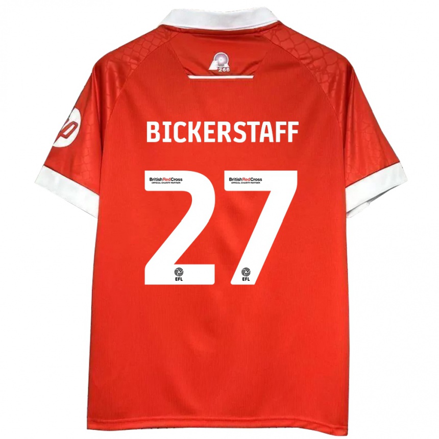 Mujer Fútbol Camiseta Jake Bickerstaff #27 Rojo Blanco 1ª Equipación 2024/25 Perú