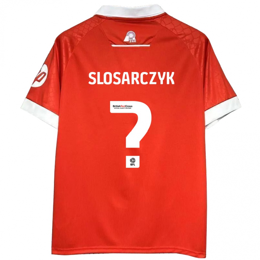 Mujer Fútbol Camiseta Nikolas Slosarczyk #0 Rojo Blanco 1ª Equipación 2024/25 Perú