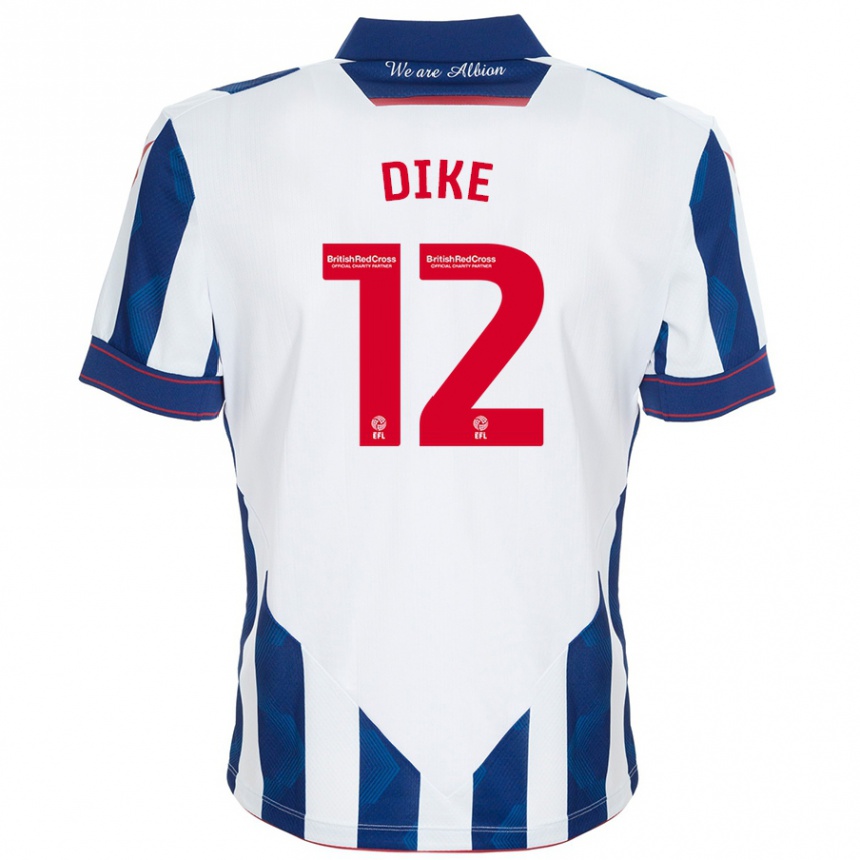 Mujer Fútbol Camiseta Daryl Dike #12 Blanco Azul Oscuro 1ª Equipación 2024/25 Perú