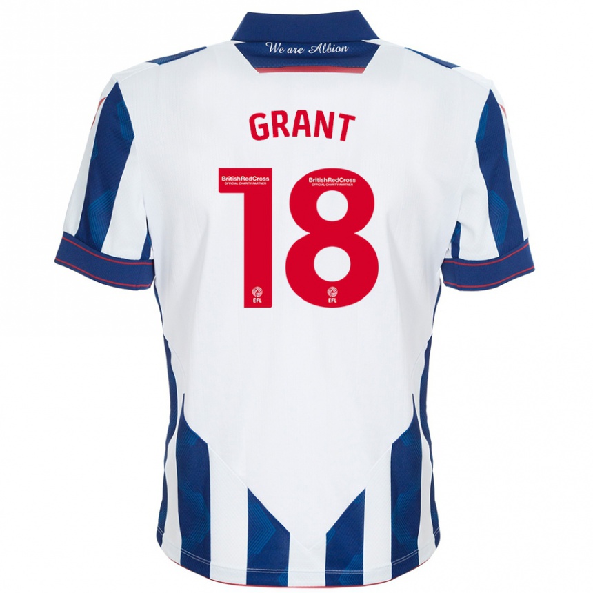 Mujer Fútbol Camiseta Karlan Grant #18 Blanco Azul Oscuro 1ª Equipación 2024/25 Perú