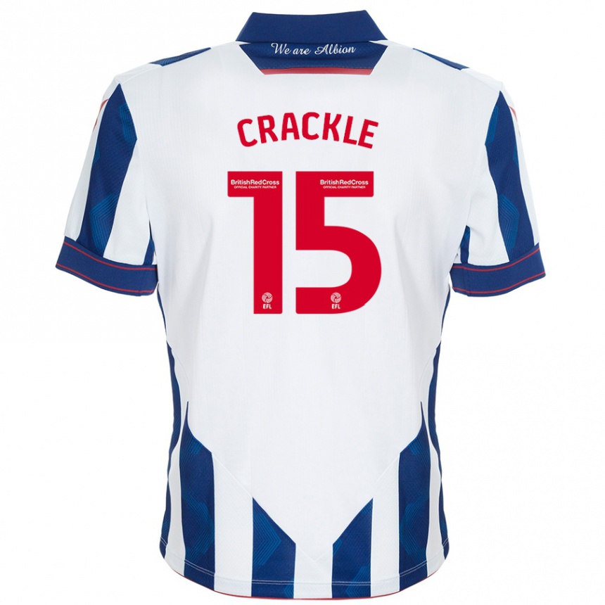 Mujer Fútbol Camiseta Hayley Crackle #15 Blanco Azul Oscuro 1ª Equipación 2024/25 Perú