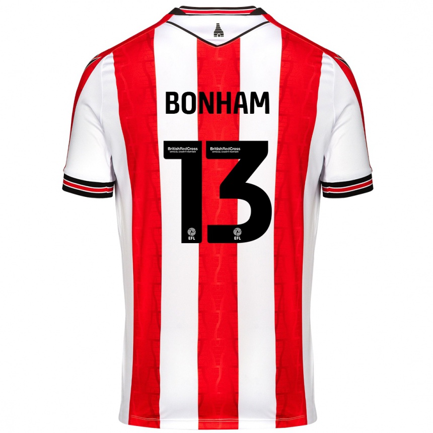 Mujer Fútbol Camiseta Jack Bonham #13 Rojo Blanco 1ª Equipación 2024/25 Perú