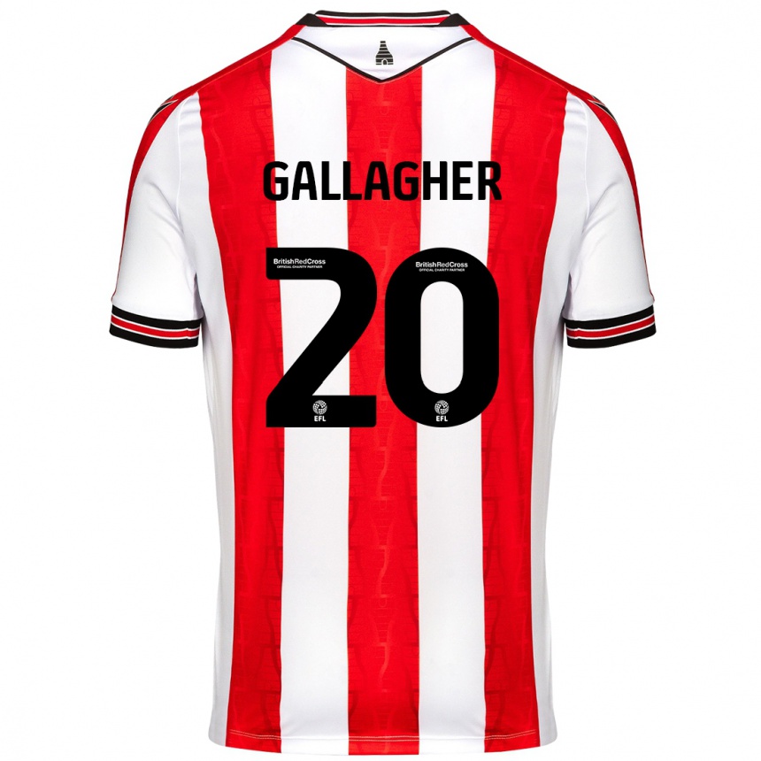 Mujer Fútbol Camiseta Sam Gallagher #20 Rojo Blanco 1ª Equipación 2024/25 Perú