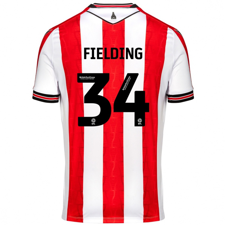 Mujer Fútbol Camiseta Frank Fielding #34 Rojo Blanco 1ª Equipación 2024/25 Perú