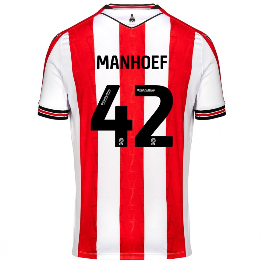 Mujer Fútbol Camiseta Million Manhoef #42 Rojo Blanco 1ª Equipación 2024/25 Perú