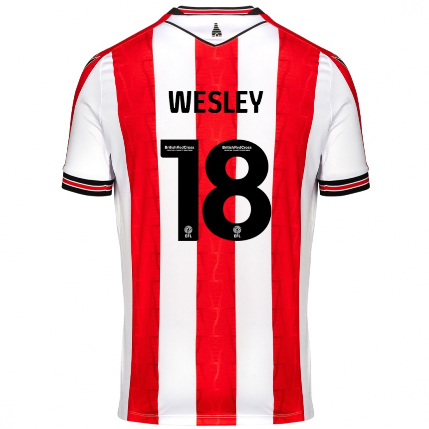 Mujer Fútbol Camiseta Wesley Moraes #18 Rojo Blanco 1ª Equipación 2024/25 Perú